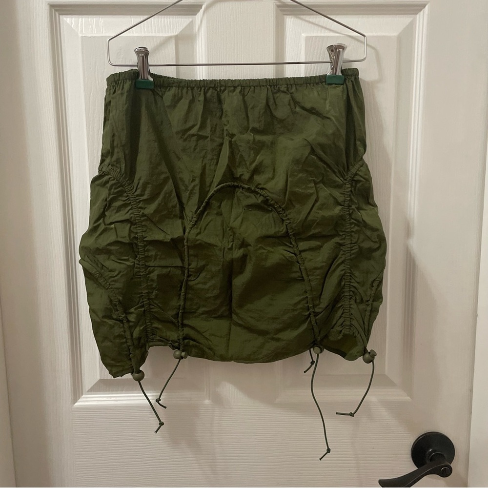 PrettyLittleThing Olive Green Drawstring Cargo Mini Skirt